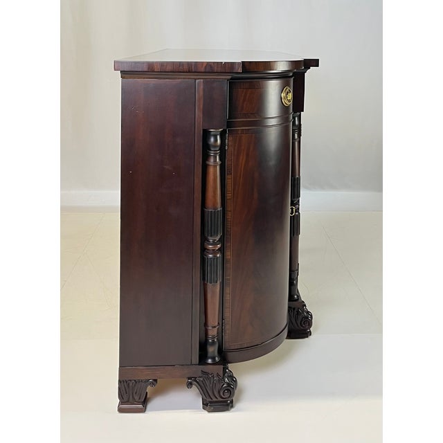 Late 20th Century Hickory Chair Federal Style Flame Mahogany & Inlaid Sideboard With Carved Paw Feet For Sale - Image 11 of 18