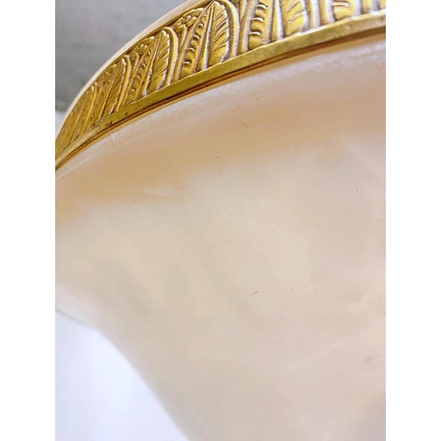 Ecru 1950s Italian Alabaster Brass Pendant Light For Sale - Image 8 of 8