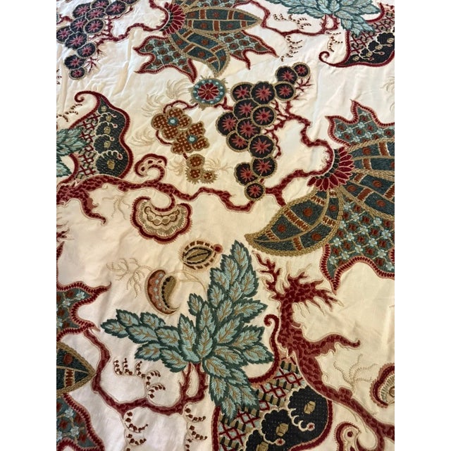 A beautiful retired crewel fabric from Ralph Lauren "Rio Blanco". Pattern/crewel is just under 52" wide. 3 yards.