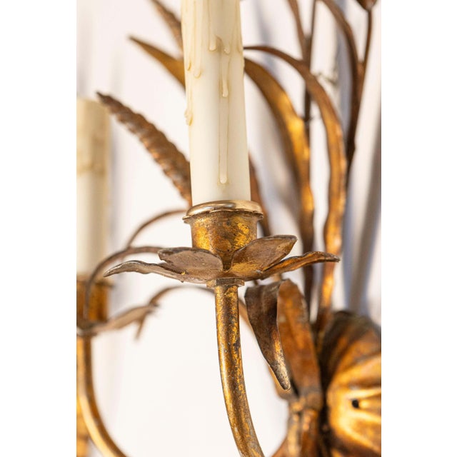 Coco Chanel Pair of 20th Century French Gilt Metal Sconces - Inspired By Coco Chanel For Sale - Image 4 of 6