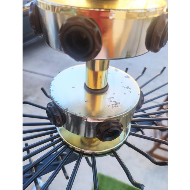 Metal Vintage Large 3 Tiered Prism Lucite Mid Century 10 Light Gaetano Sciolari Style Chandelier Fixture For Sale - Image 7 of 8