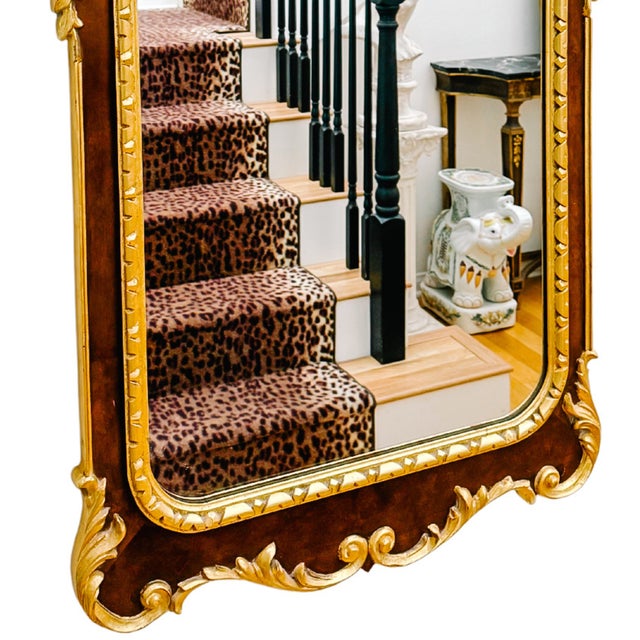 1980 Italian Georgian Style Parcel Gilt Wall Mirrors Attr. To LaBarge - A Pair For Sale - Image 9 of 12