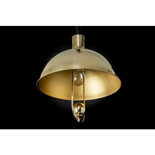 Petite Brass Dome Pendant Light by Florian Schulz, Germany For Sale - Image 6 of 8