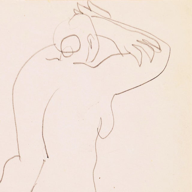 Mid-Century Modern 'Standing Nude' by Victor Di Gesu, 1954 California, Paris, Louvre, Academie Chaumiere, San Francisco Art Association, Los Angeles County Museum of Art For Sale - Image 3 of 7