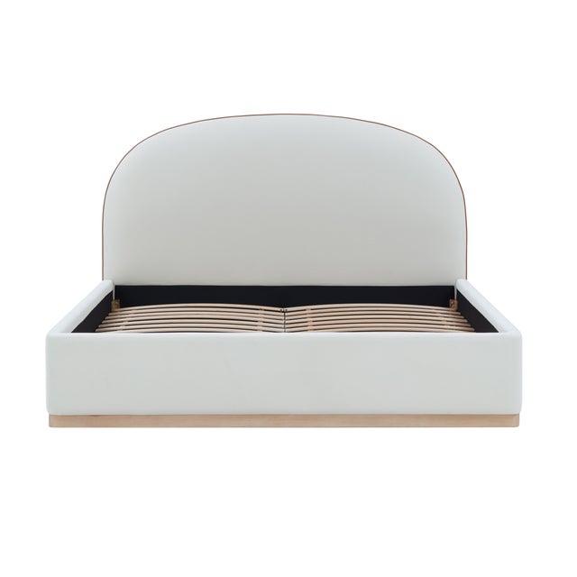 2020s Marlow Performance Velvet King Bed, Cream For Sale - Image 5 of 11