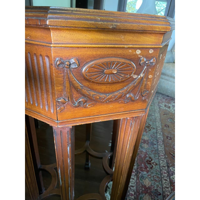 Wood Newton and Hoit Hexagonal Plant Stand For Sale - Image 7 of 18