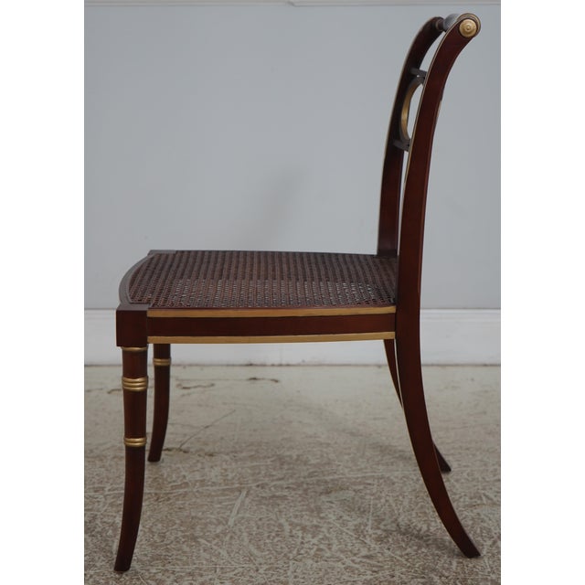 Traditional Baker Regency Style Cane Seat Chair For Sale - Image 3 of 18