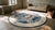 Ecru Pretty Floral Design in a Ivory Field & Navy Border Color Antique Round Chinese Peking Rug For Sale - Image 8 of 9