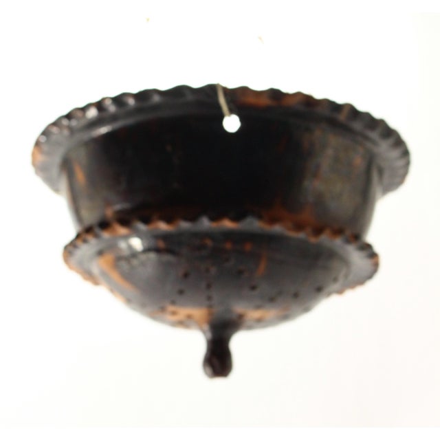 Mexican Circa 1900 Barrio De La Luz Puebla Pottery Hanging Planter Cache Pot Barro Vidriado For Sale - Image 3 of 18