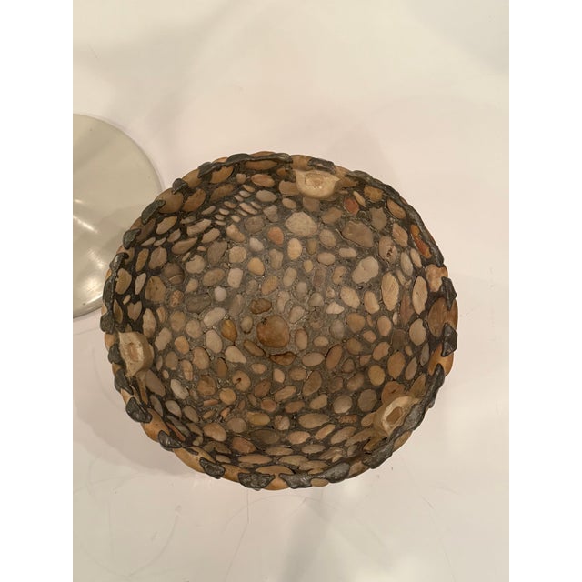 1970s Midcentury Modern Floor Lamp With Stone Agate & Cement Shade For Sale - Image 5 of 8