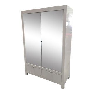 Ebbett Design & Associates White Mirrored Armoire For Sale