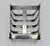 Antique Sterling Silver Pair Lowe Toast Rack Crystal Salt Cellars 1910 7.9 Ozs For Sale - Image 4 of 6