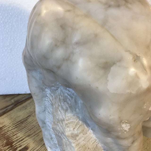 Carved Marble Recycling Male Figure Sculpture For Sale - Image 9 of 13
