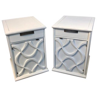 Mid 20th Century Moderage Sculptural Parzinger White Lacquered King Size Nightstands - a Pair For Sale