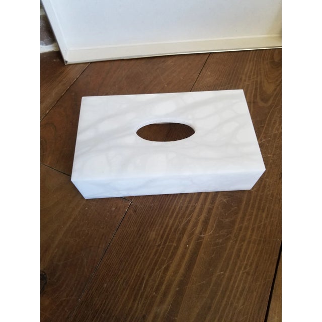 Stone Alabaster Tissue Box Cover For Sale - Image 7 of 7