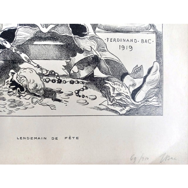 Ferdinand Bac (French, 1859-1952) - Lendemain de la Fête L'Éloge De La Folie: Lithographie Originale Signee (Praise Of...