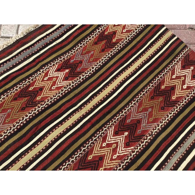 Tribal 1960s Vintage Turkish Handmade Kilim Rug - 56"x102" For Sale - Image 3 of 8