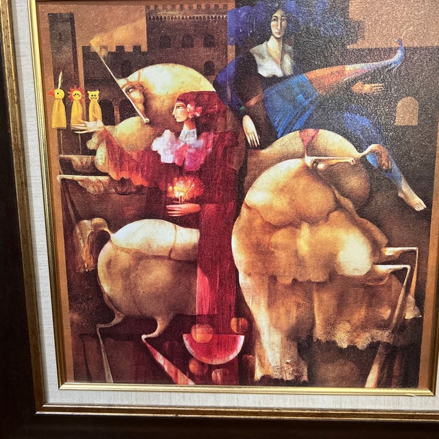Surrealism 20 Th Century Oil on Board Surrealistic Image by Spanish Artist Josep Baques Signed Framed For Sale - Image 3 of 10