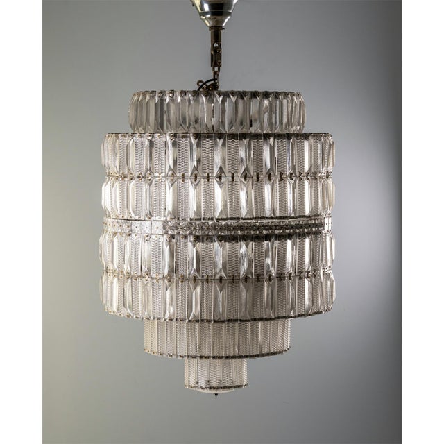 Tiered Crystal Chandelier from Kamenický Šenov, 1960s For Sale - Image 6 of 16