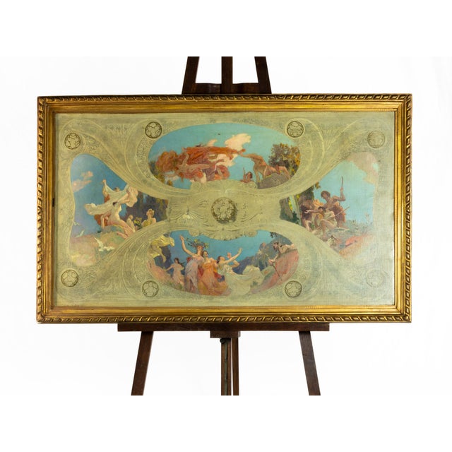 Edouard Bauhain, Art Nouveau Church Study, 20th Century, Oil on Canvas, Framed For Sale - Image 6 of 6