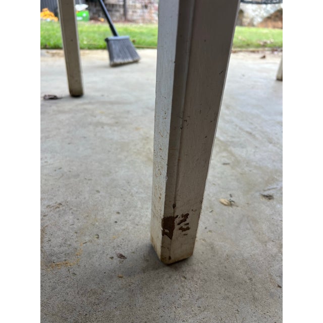 1960s Rustic Square Farm Table or Island, Vintage, Wooden For Sale - Image 10 of 12