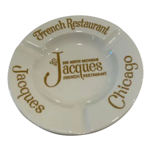 Vintage Ashtray From Jacques Restaurant in Chicago Made by Royal China