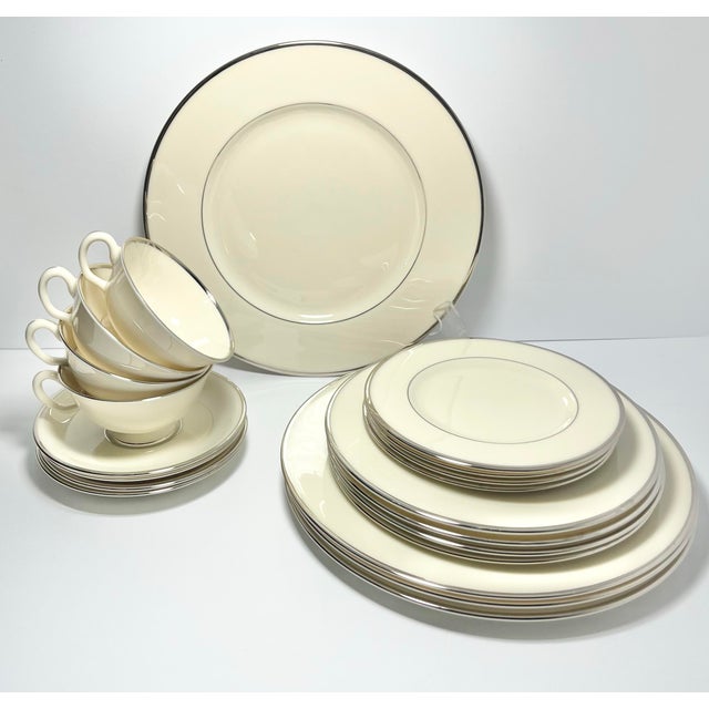 Contemporary 1980s Lenox “Montclair” Bone China Dinnerware Set, Service for 4 - 20 pieces For Sale - Image 3 of 8