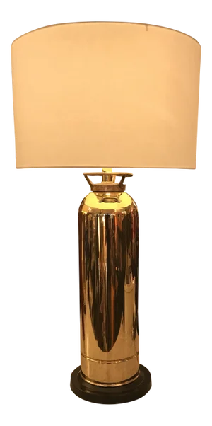 Vintage Restored Brass Fire Extinguisher Table Lamp