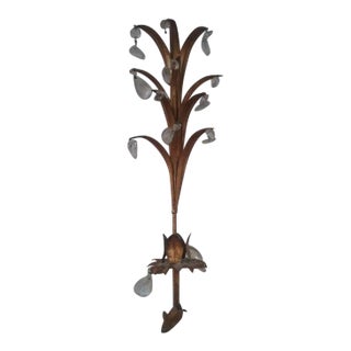 Hans Kogl Attributed 1970s Gilt Glass Prism Sconce For Sale