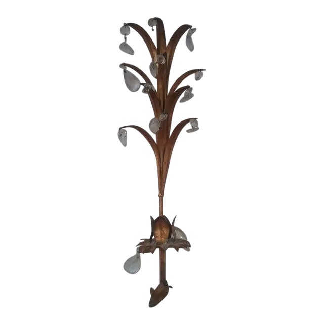 Hans Kogl Attributed 1970s Gilt Glass Prism Sconce For Sale