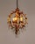 Mid Century Spherical Gilt Leaves & Crystal Chandelier For Sale - Image 9 of 12
