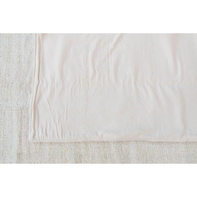 Textile 1970s Vintage Hemp Striped Off-White Handwoven Kilim Rug - 9’9” X 12’6” For Sale - Image 7 of 11