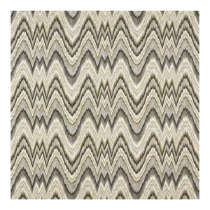 Schumacher Valkyrie Flame Stitch Fabric in Shale