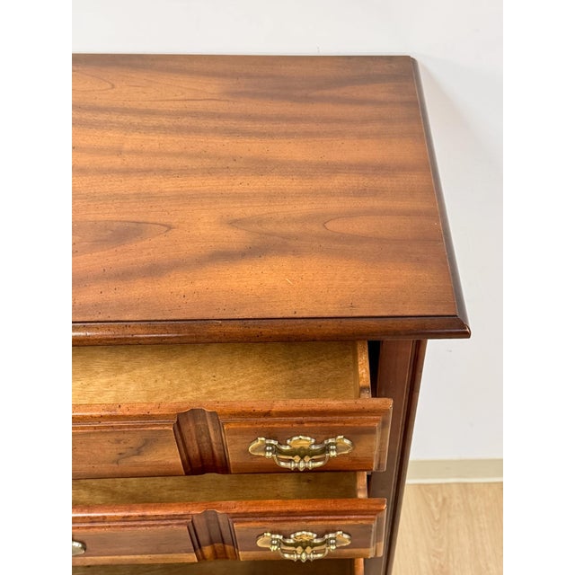 Vintage Tallboy Dresser American Drew Five Drawer Highboy Bedroom Chest For Sale - Image 16 of 18