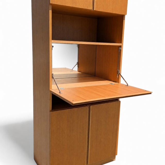 Mid-Century Modern Tall Bar Cabinet With Drop-Front Mirror, 1980s, Bauhaus Designs Canada For Sale - Image 3 of 18