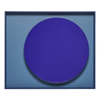 Blue Glass and Lacquered Wood Frame Mirror Moon by Reda Amalou Design For Sale