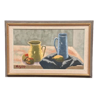 Lindqvist, Still Life, 1950s, Oil Paiting on Canvas, Framed For Sale
