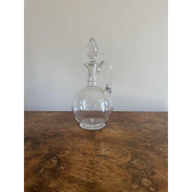 Antique Edwardian Glass Ewer, 1900s For Sale - Image 4 of 5