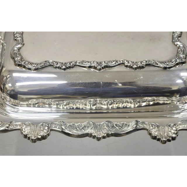 Vintage Poole Silver Co Victorian Silver Plated Serving Platter W/ Wooden Handle For Sale - Image 11 of 12