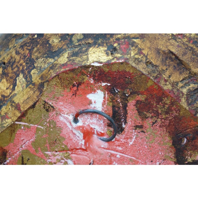 Vintage Baroque Rococo Gold Gilt Plaster Angel Cherub Putti Wall Bust Plaque 18" For Sale - Image 9 of 9