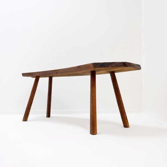 Brutalist 20th Century Primitive Pine Bench For Sale - Image 3 of 13