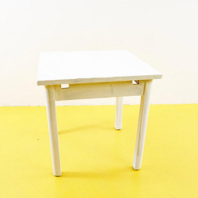Minimalist White Wooden Table For Sale - Image 6 of 6