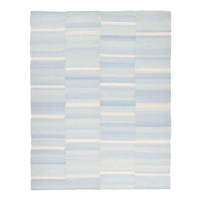 Vintage Panelled Kilim Wool Rug With Stripes in Beige by Rug & Kilim, 1950-1959 For Sale