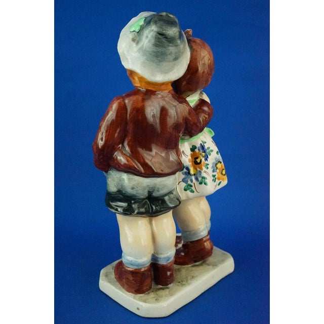 Ceramic Sculpture of a Couple of Children by Teodoro Sebelin, Nove Bassano, Italy, 1930s For Sale - Image 6 of 18