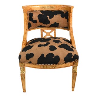 Empire Accent Chair with Leopard Print For Sale