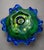 Mid-Century Modern Josef Hospodka Chribska Czech Hand Blown Art Glass Vase Bowl Blue Green Ruffled Edge Centerpiece (8" Diameter) For Sale - Image 3 of 5