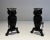 Cast Iron and Wrought Iron Andirons Showing an Owl - A Pair For Sale - Image 4 of 13