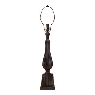 Ribbed Metal Lamp Art Deco Art Nouveau Egyptian Revival Column For Sale