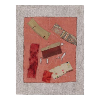 Vintage Patchwork Tapestry “Fragments of Time” in Neutral Pink Hues - Rug & Kilim For Sale