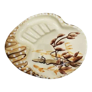 Mid Century Modern Sculptural Ceramic Ashtray or Catchall in Brown - Signed